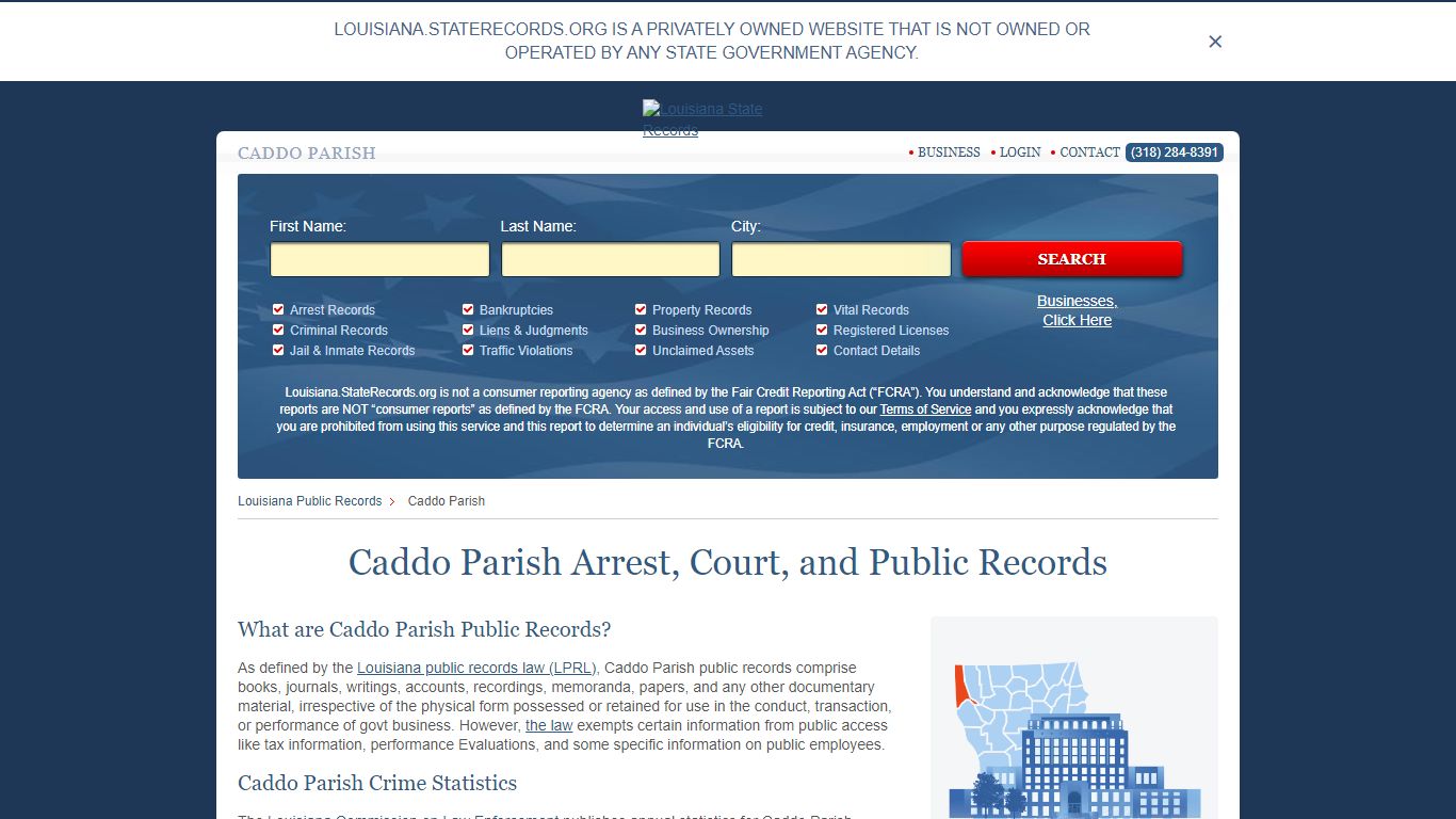 Caddo Parish Arrest, Court, and Public Records